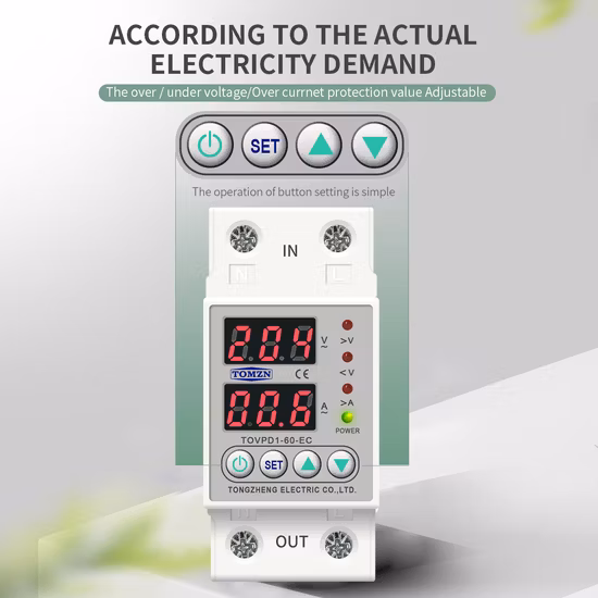 62A DIN レール 230V 調整可能な過電圧および不足電圧保護装置プロテクターリレー Zoii Electric