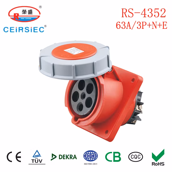 63A 高品質材料ソケット難燃性産業用ソケット産業用マウントソケット工場価格パワーボックス用パネルソケット